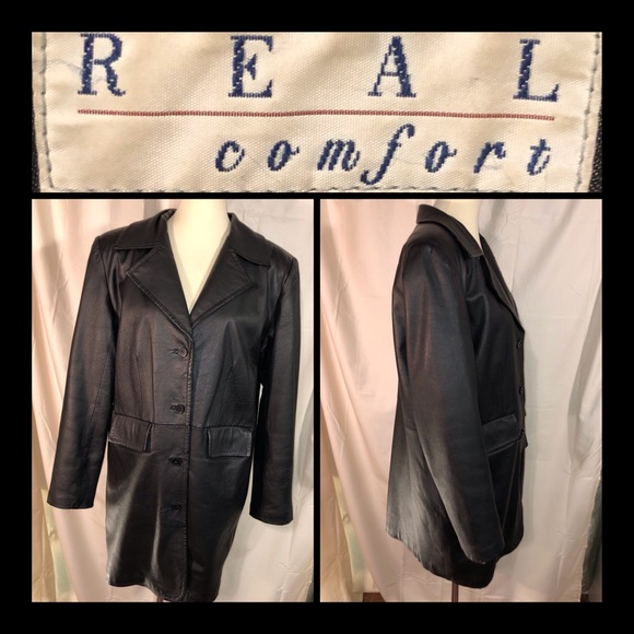 Black Leather Coat - Picture 3 of 5
